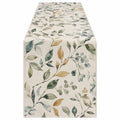 Camino de Mesa Floral Hoja 180x33 cm Verde/Beige