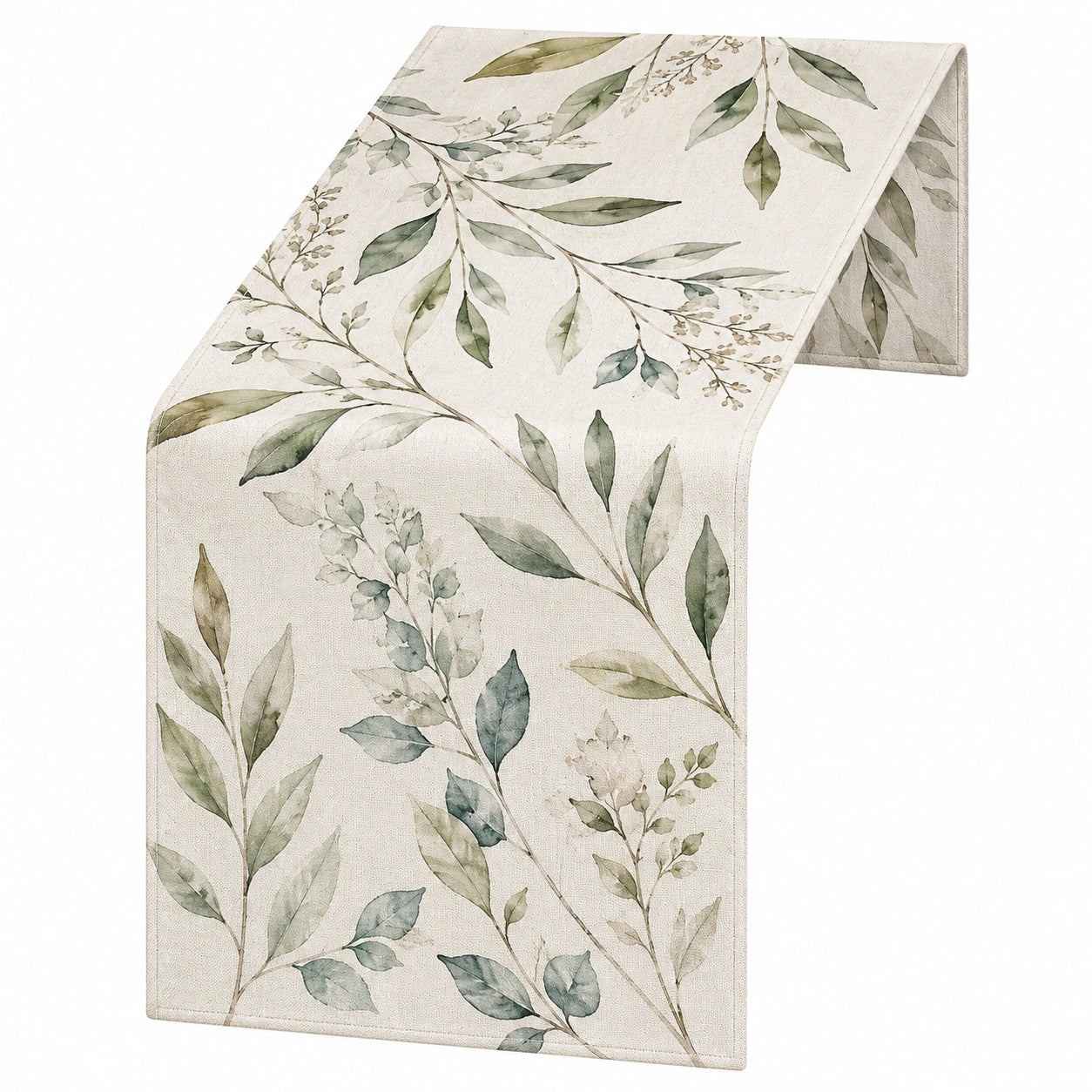 Camino de Mesa Estampado Floral Verde de 180x35 cm