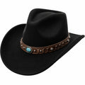 Sombrero Vaquero Negro con Cinta de Detalles Metálicos
