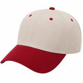Gorra Beige y Roja con Visera Curva Ajustable para Adultos