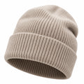 Gorro de Punto Acanalado Unisex Beige