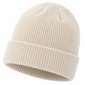 Gorro de punto acanalado para adultos color beige