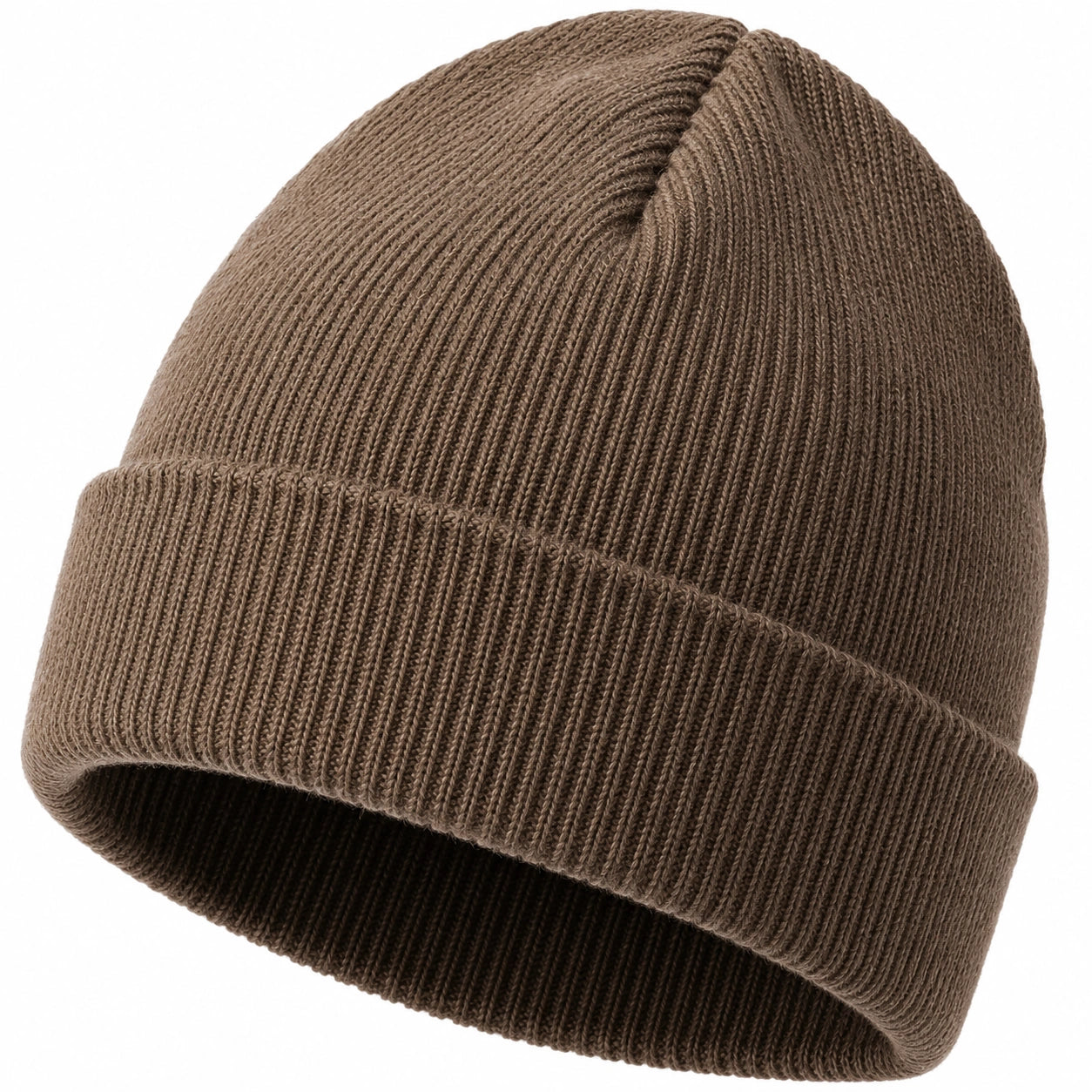 Gorro de punto unisex marrón para invierno