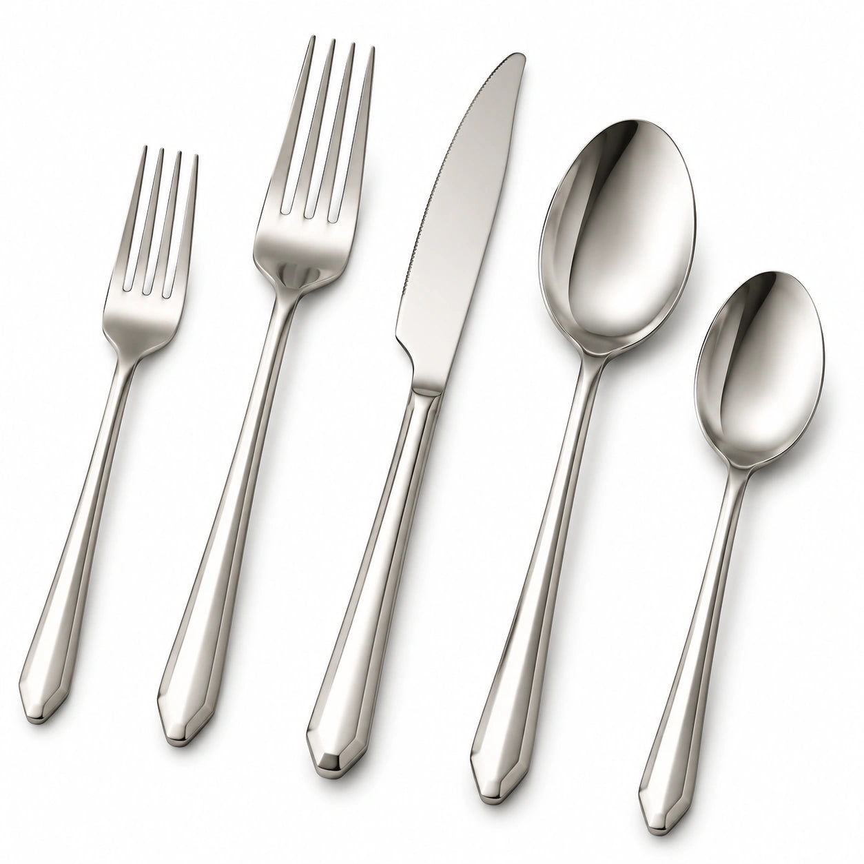 Juego de Cubiertos de 5 Piezas Plateado