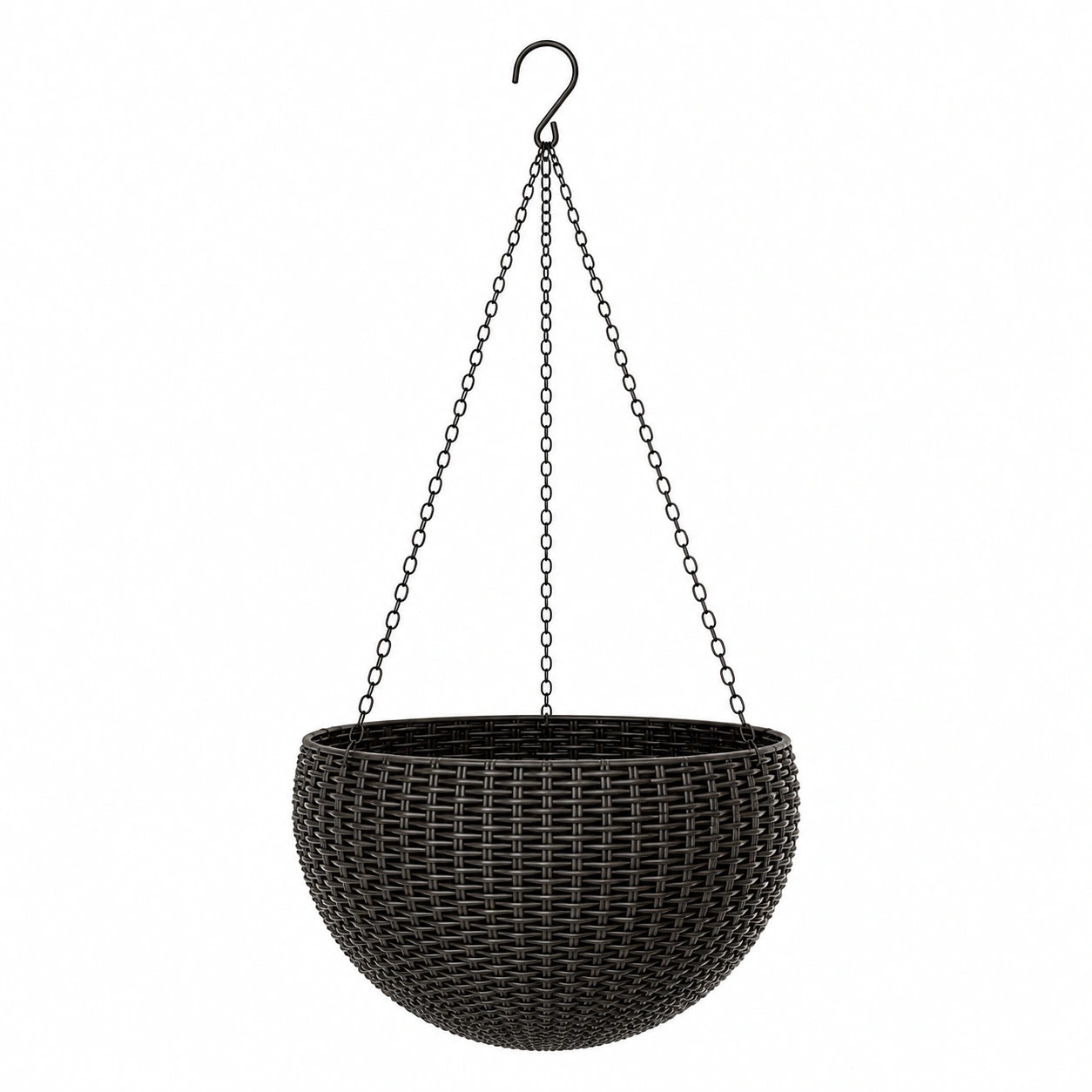 Maceta Colgante Exterior con Drenaje Negro