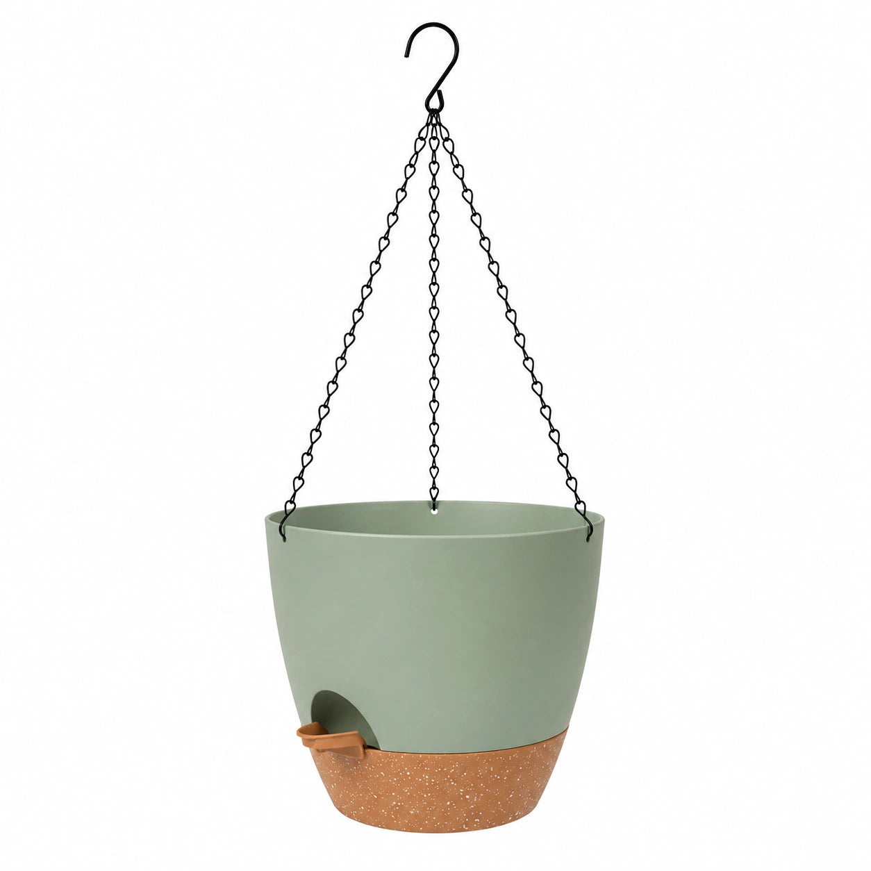 Maceta Colgante Verde y Terracota con Drenaje 20 cm
