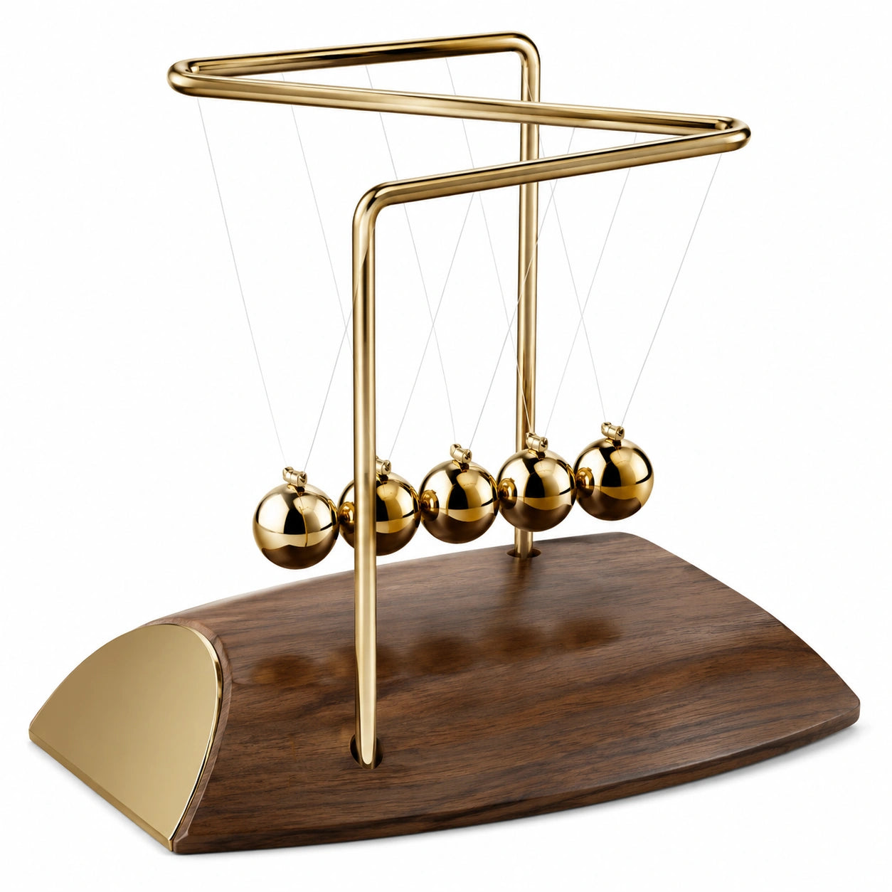 Péndulo de Newton Decorativo Dorado/Madera