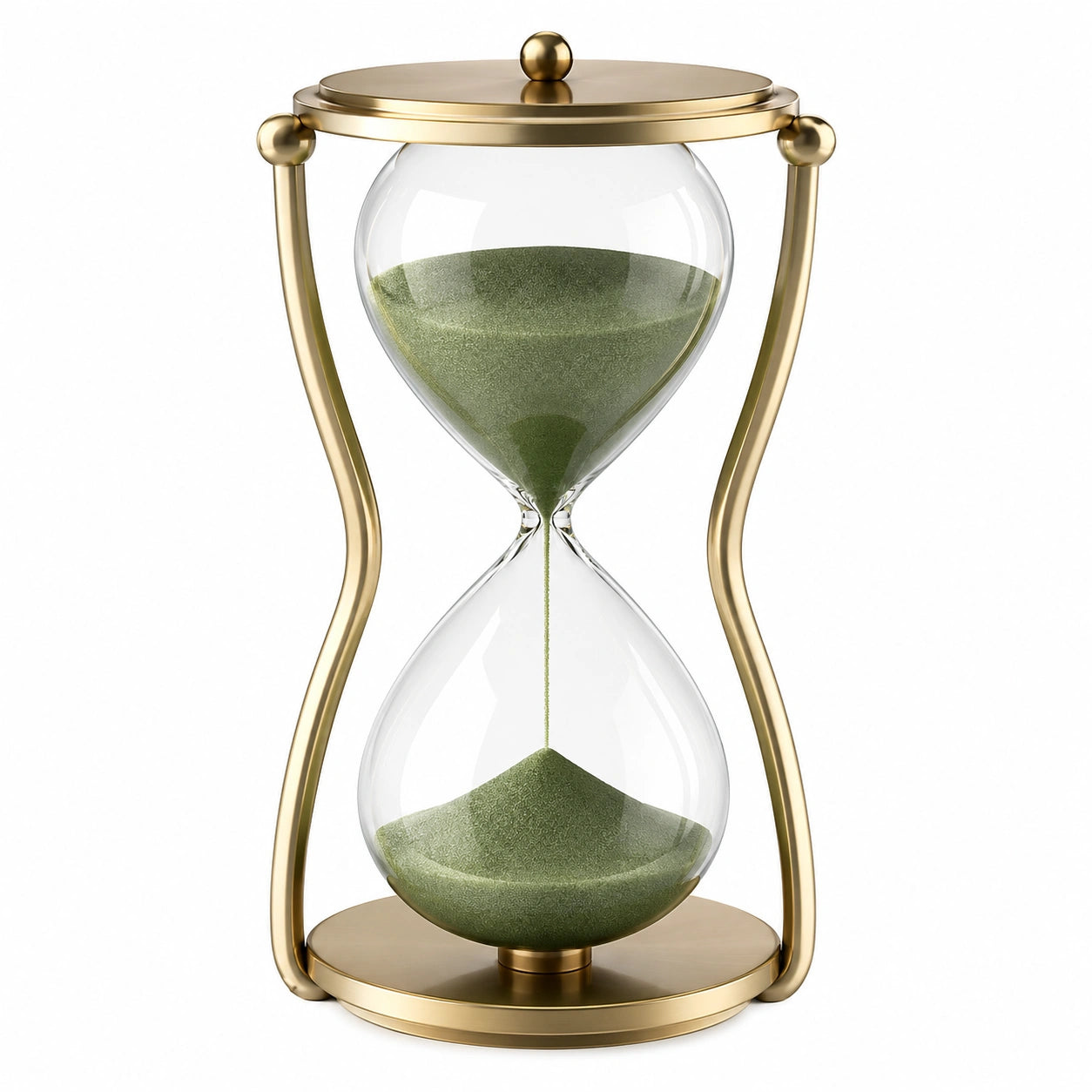 Reloj de Arena Decorativo de 60 Minutos Dorado y Verde