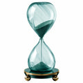 Reloj de Arena Decorativo Verde con Base de Metal