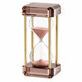 Reloj de Arena Decorativo de Cristal con Arena Rosa y Dorado